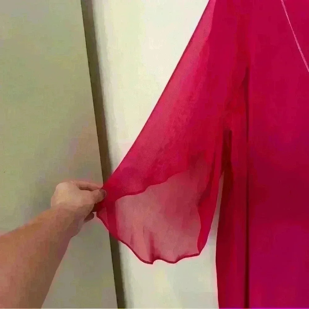 MSK Flutter Sleeve Pink Dress Size 16 NWT redo listing photos - Picture 3 of 8